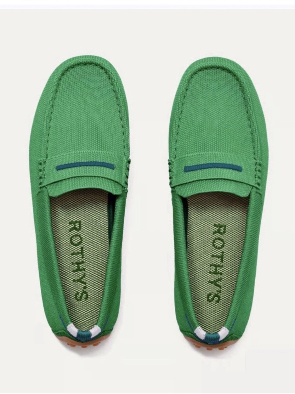 Rothy's Green Canvas Driving Loafers